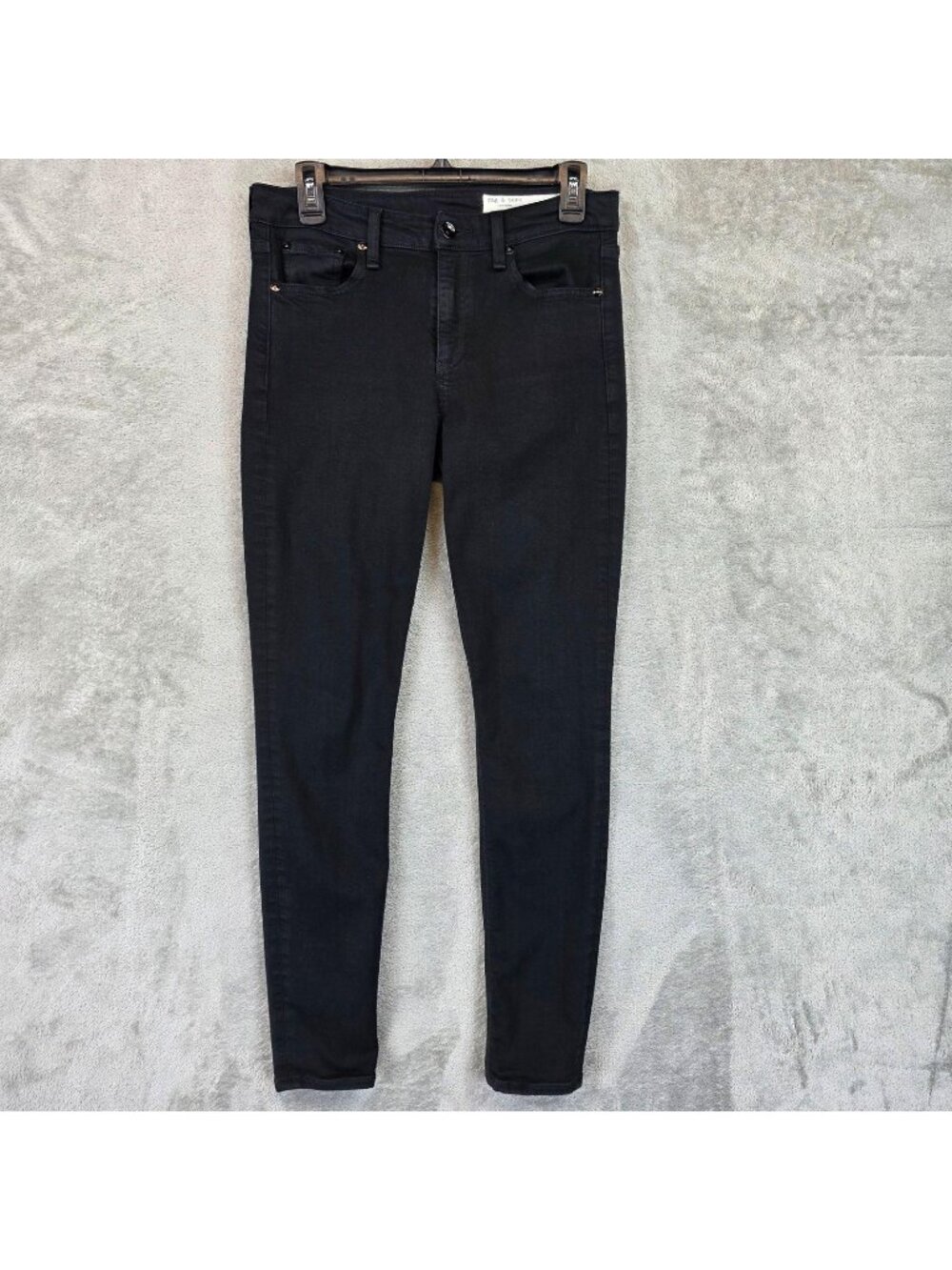 Rag & Bone Cate Mid-Rise Skinny Jeans Womens 28 Black Dark Wash Stretch Denim
